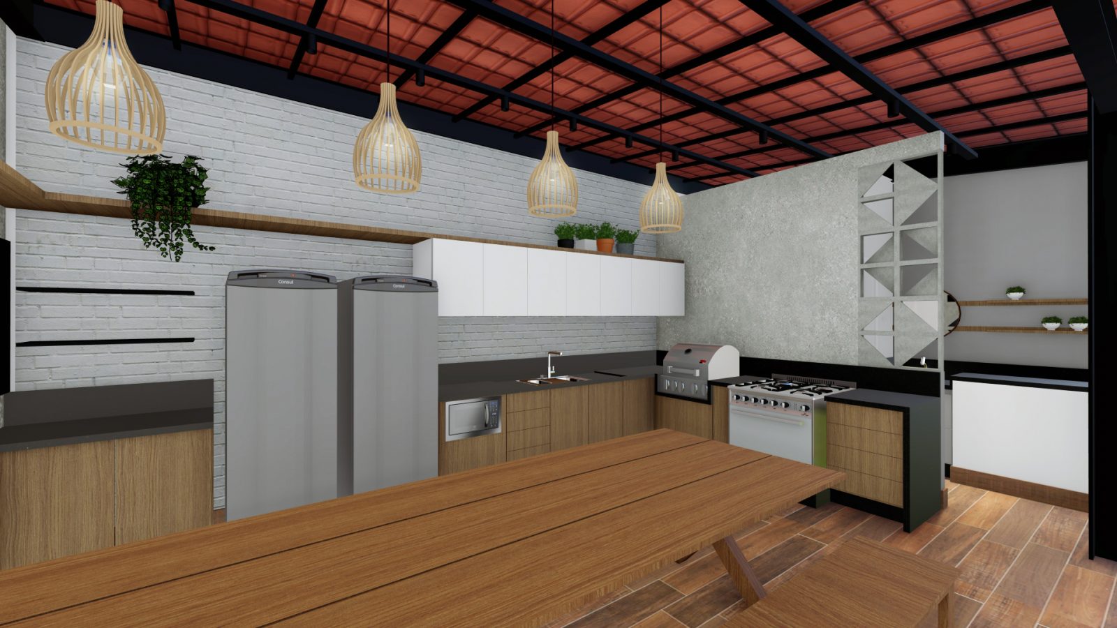 Arquiteto Online - Projeto Online - COZINHA-EXTERNA-DECORAÇÃO