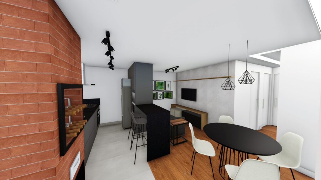 Arquiteto Online - Projeto Online - DECORAÇÃO SALA E COZINHA PEQUENAS 5