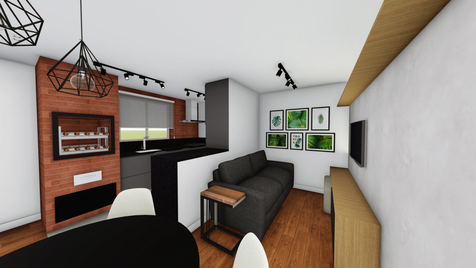 Arquiteto Online - Projeto Online - DECORAÇÃO SALA E COZINHA PEQUENAS 2
