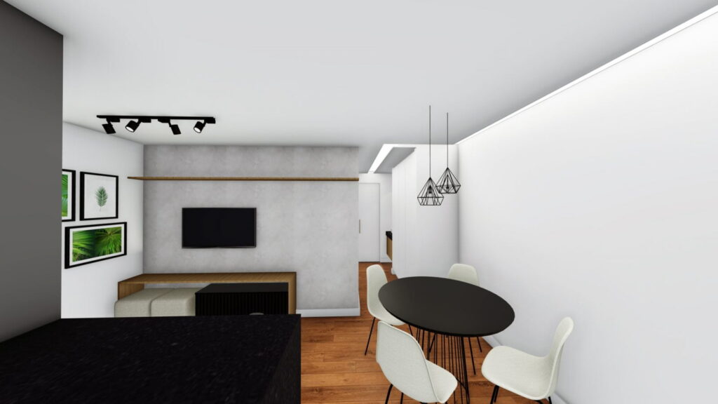 Arquiteto Online - Projeto Online - DECORAÇÃO SALA E COZINHA PEQUENAS 1