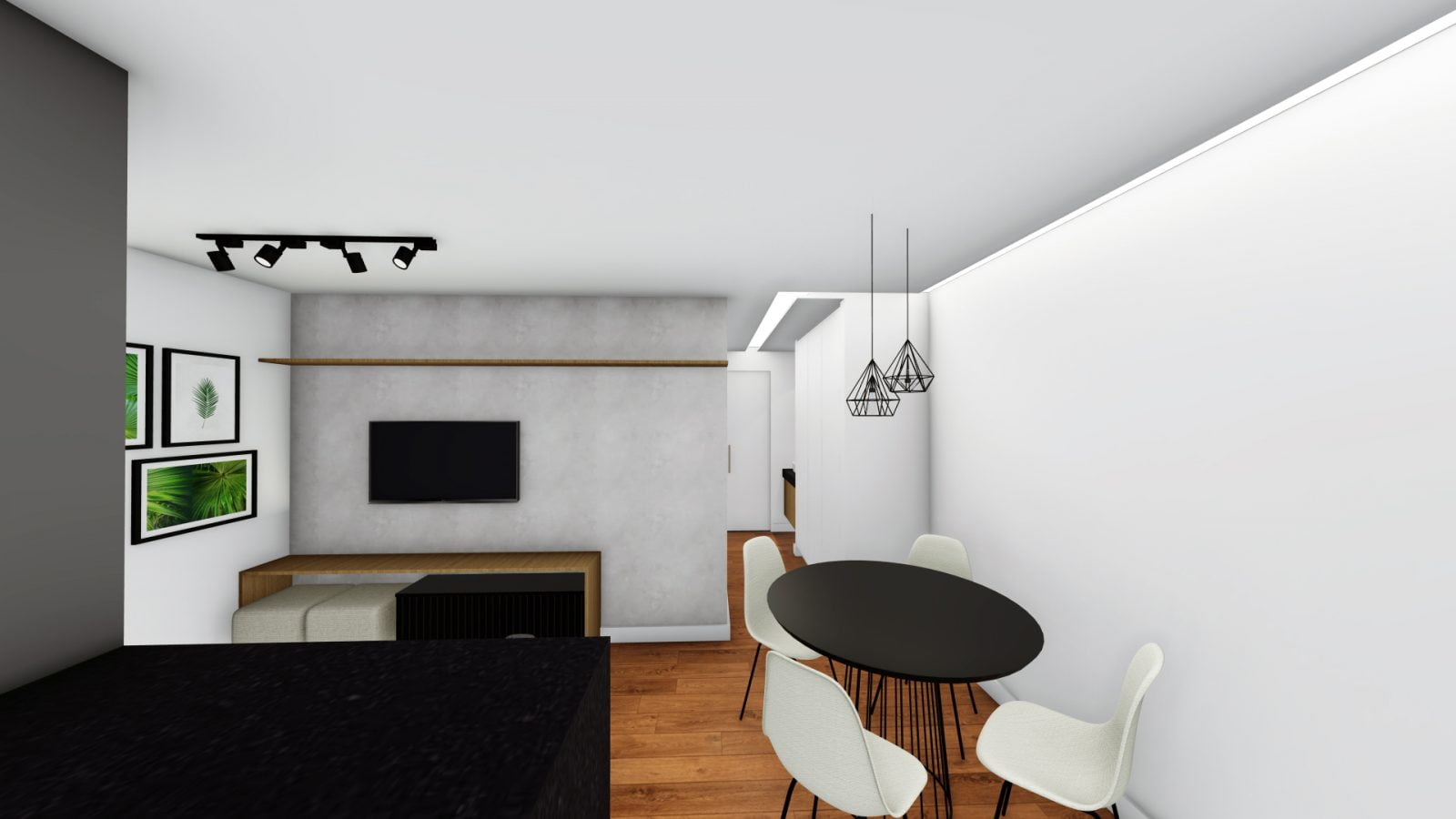 Arquiteto Online - Projeto Online - DECORAÇÃO SALA E COZINHA PEQUENAS 1