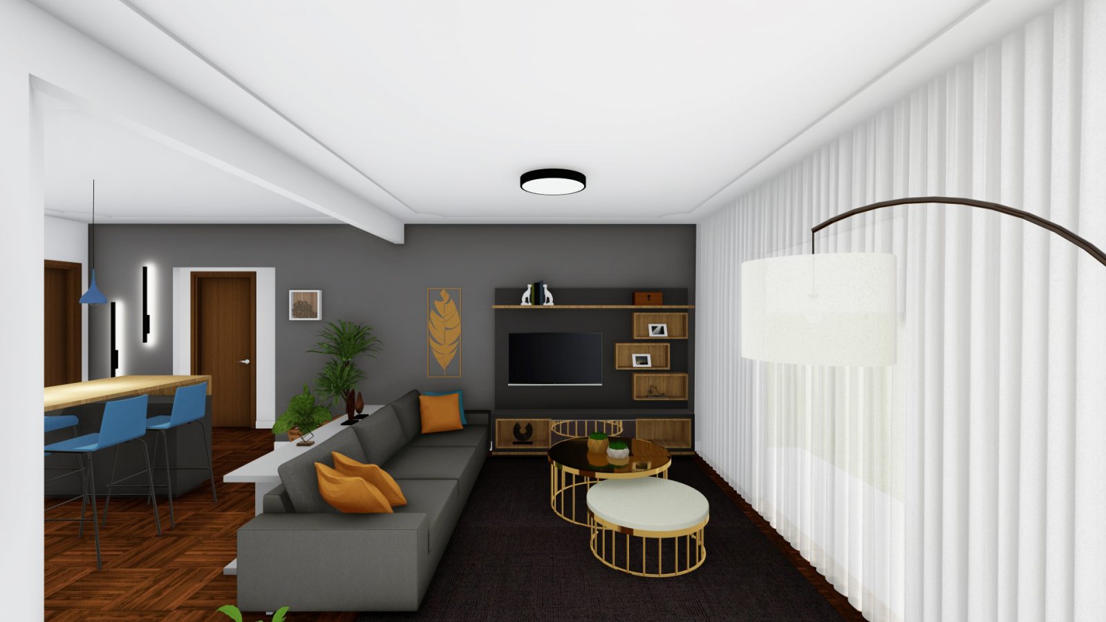Arquiteto Online - Projeto Online - DECORAÇÃO SALA COLORIDA 14