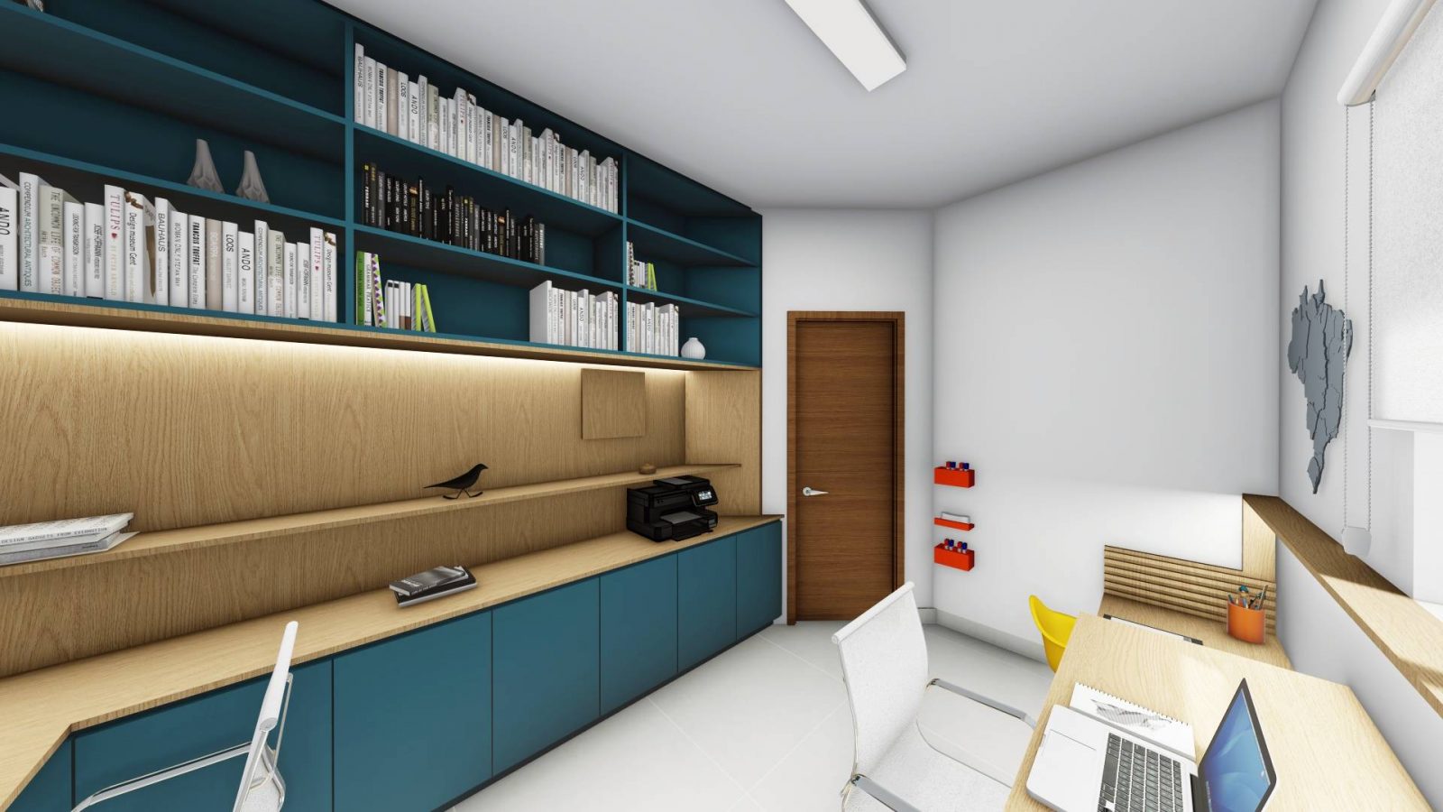 Arquiteto e Decorador Online - ESCRITÓRIO HOME OFFICE PARA FAMILIA DECORADO 3