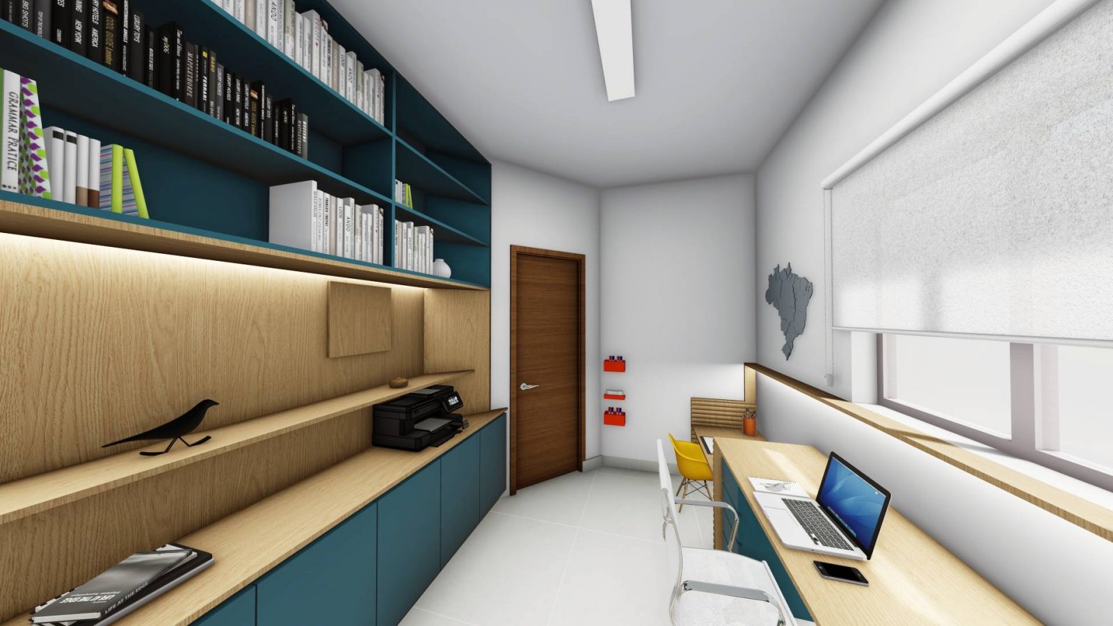 Projeto Online - ESCRITÓRIO HOME OFFICE PARA FAMILIA DECORADO