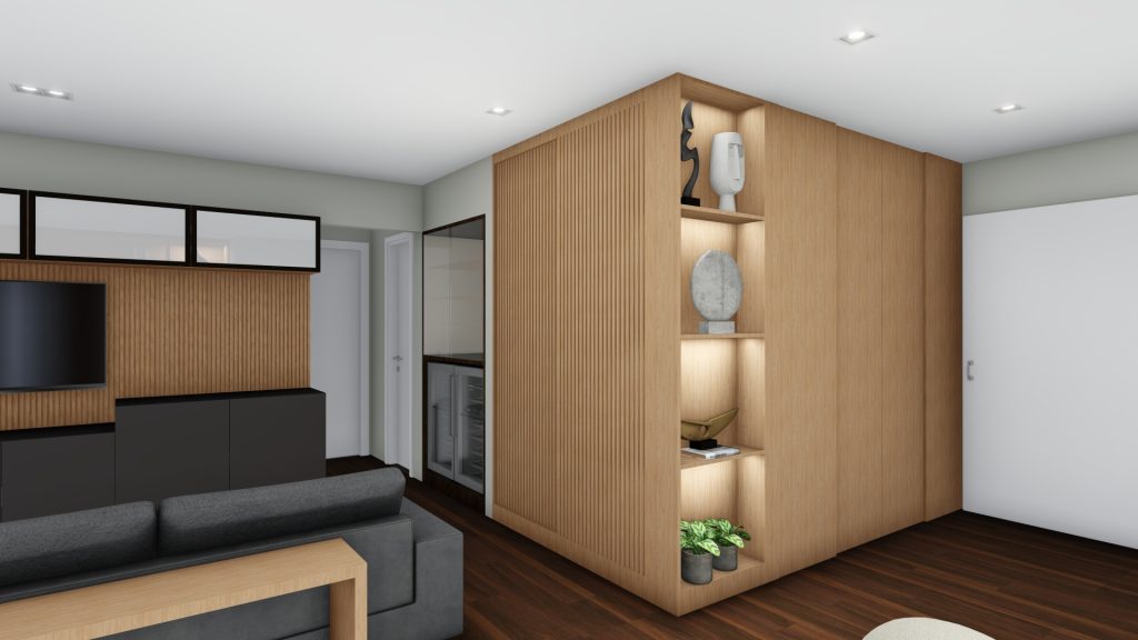 Projeto de arquitetura online para sala de estar