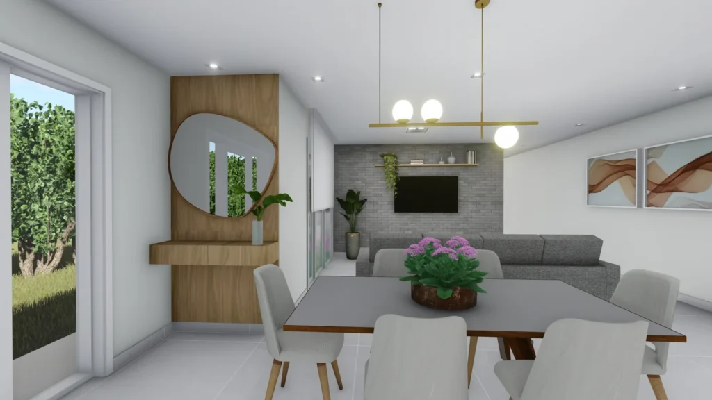 Projeto online de arquitetura e decoração — Sala de jantar e estar | Sala de Projeto