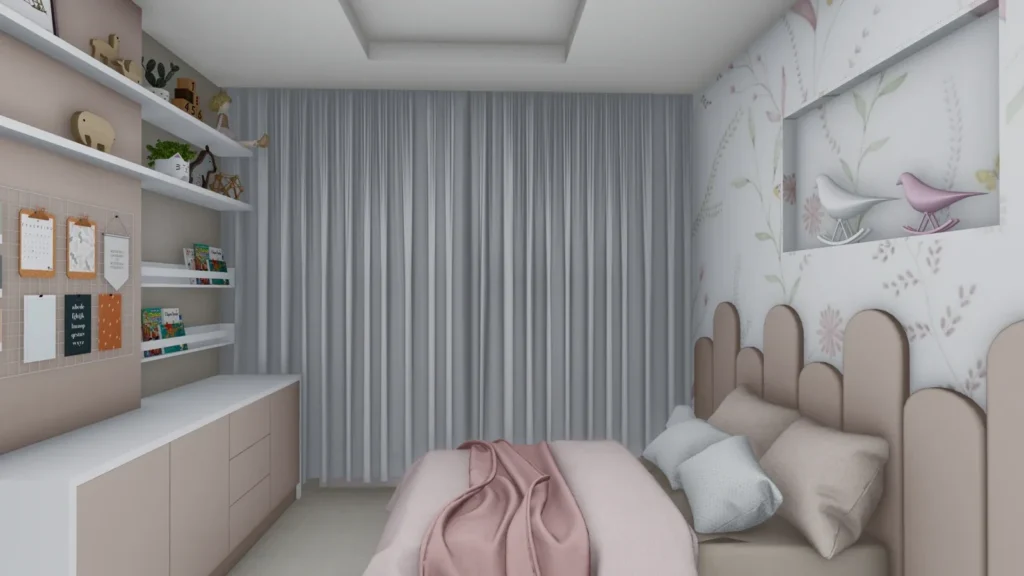 Projeto online de arquitetura e decoração — Quarto menina | Sala de Projeto